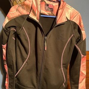 Clothes: Huntworth Pink Camo/Black Full Zip Size Large WOMENS